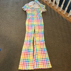 Smack Parlor Rainbow Gingham Jumpsuit NwT size S